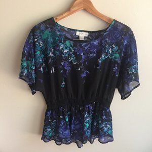 Blue Roses Blouse SOLD